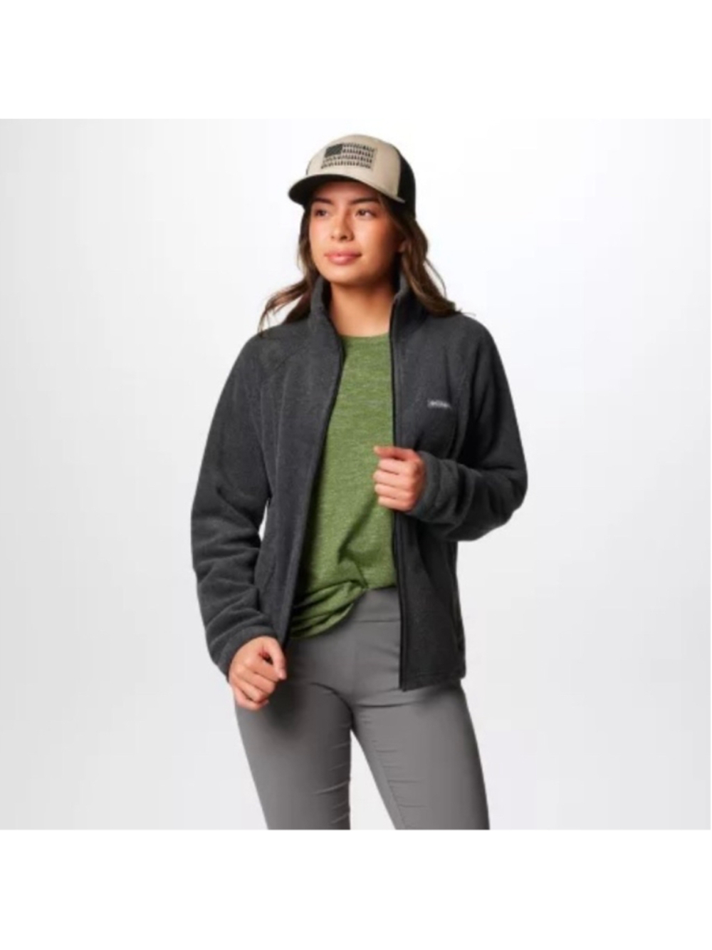 Women's Columbia Benton Springs Fleece Full Zip Jacket, S, Charcoal Heather Gray